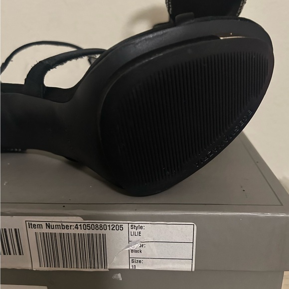 BCBGMaxAzria Lilie black satin crystal stilettos - Picture 6 of 10